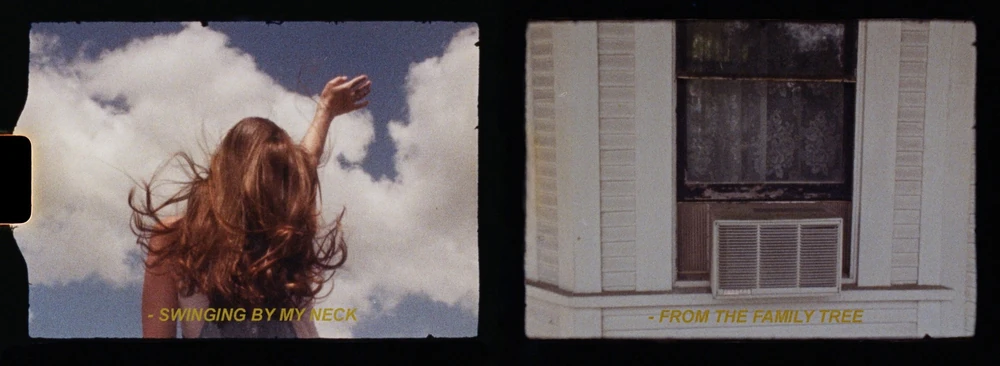 Preacher's Daughter era, Family Tree film still, reaching up into the clouds, and a window unit under the eaves